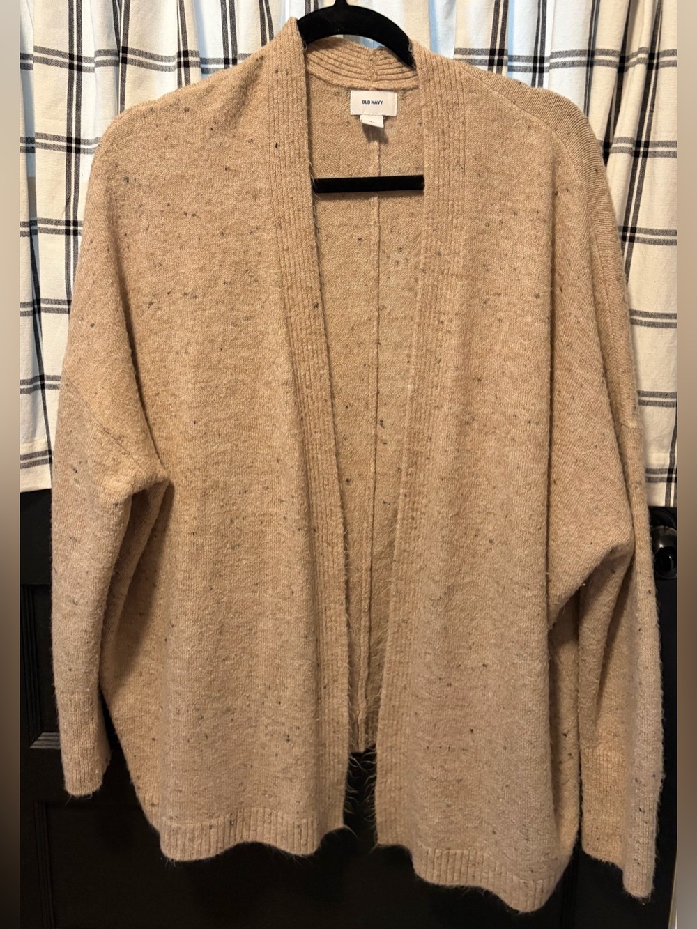 Old Navy Women's Beige Speckled Confetti Open-Front Cardigan Sweater Size Large